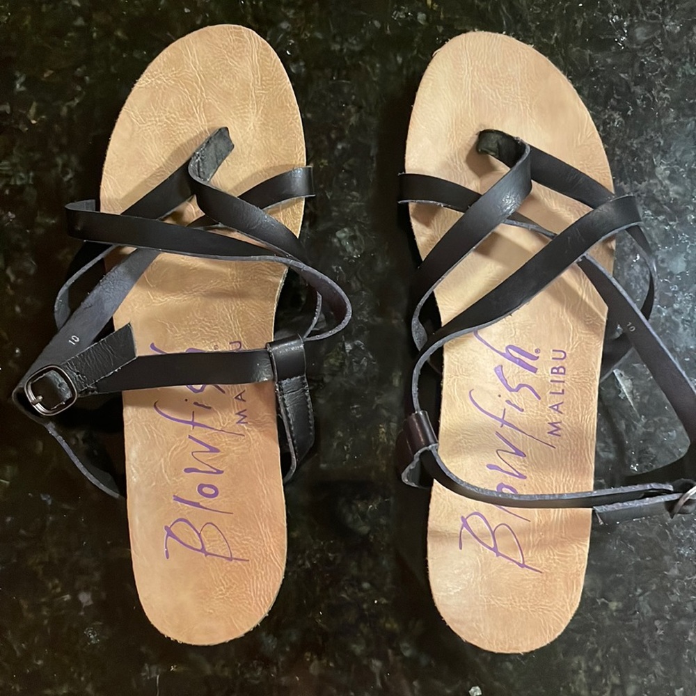Black blowfish sandals